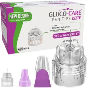 Medivena 313034751771 Plus Pen Tips 31g X 5mm 3/16 Universal Fit Pack Of 100/bx Comfort Design