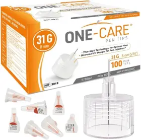 Medivena 313105767748 One-care Pen Tips 31g X 8mm Box Of 100 Gentle Universal Fit With Devices