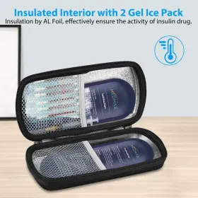 Thmab22eu Medmax Hard Shell Insulin Cooler Travel Case With 2 Ice Pack Shock Absorption Insul #2