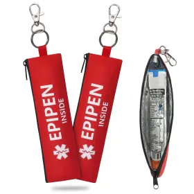 Medmax Thmab87eu 2 Pack Insulated Slim Epipen Carry Case Portable Double Small Red