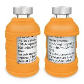 Medmax Thmae06 Insulin Via Bottle Protector Case For Diabetic Silicone Short-orange