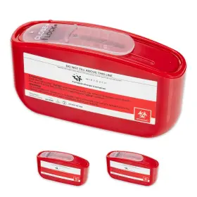 Ps10013 Mirtouch Pocket Travel Sharps Disposal Container - 80ml Pen Needle Red