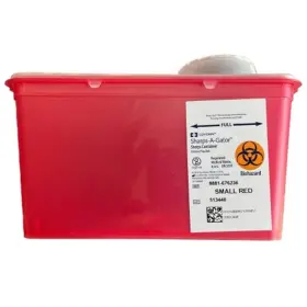 8881676236 Monoject Small 4 Quart Sharps Disposal Container Chimney-top Red - 4qt
