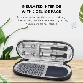 Mosla 726084028333 Estuche Para Insulina Con 2 Paquetes De Hielo - Bolsa M Dica Enfriadora Diabetes #2