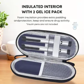 Mosla 744110174427 Pen Cooler Travel Case Diabetic Medication Insulated With 2 Ice Pack New #2