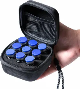 Moyite 711181638677 9 Vials Holder Insulin Peptide Vial Case For Fridge With Hand Strap Fits 5ml