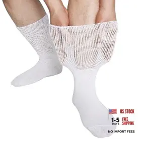 Niirkiir 736020428769 Diabetic Socks For Men Women Loose Fit Non-binding Seamless Medium White 4 Pack