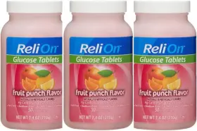 No 313055229266 Relion Glucose Tablets - Fruit Punch Flavor 50 Counts 3 Pack