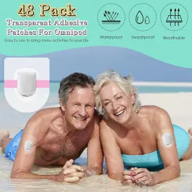 Nuanchu 313098416487 48 Pieces Shower Waterproof Patch Compatible With Omnipod Adhesive Patches Trans #2