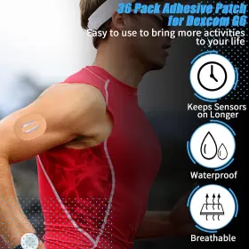 Nuanchu-47489 Nuanchu 36 Pieces Adhesive Patches Compatible With Dexcom G6 Shower Waterproof Patch Pre #2