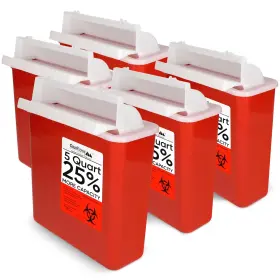 Oakridge Products 850057785067 Sharps Container For Home Use And 5 Quarts Red