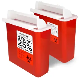 Oakridge Products 852482006076 Sharps Container For Home Use And Professional Medium Red