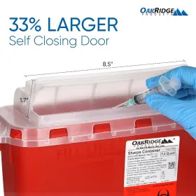 8542028559 Oakridge Products Transparent Sharps Container For Home Use And Medium Red #3