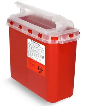 8542028559 Oakridge Products Transparent Sharps Container For Home Use And Medium Red