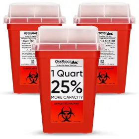 Amz3pk-fba Oakridge Products Sharps Container For Home Use And Professional 1 Quart