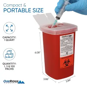Bd16656 Oakridge Products Sharps Container For Home Use And Professional 1 Small Red #2
