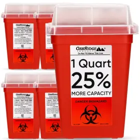 P58037000k01 Oakridge Products Sharps Container For Home Use And 1 Quart Gray