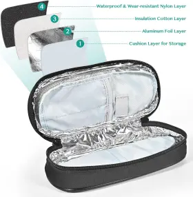 Olaismln 445050171103 Insulin Cooler Travel Case Diabetic Bag For Pens Small Insulate #3