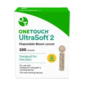 Onetouch 385654001208 Ultrasoft 2 Disposable Blood Lancets Fine 30 Gauge 100 Ea