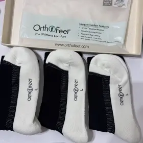Sock31l Orthofeet Large 3 Pair Drytex Moisture Wick Seam Free Toe Anti Odor New
