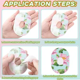 Panelee 744110720174 25 Pcs Adhesive Patch Compatible With Dexcom Sweatproof Colorful Floral #3