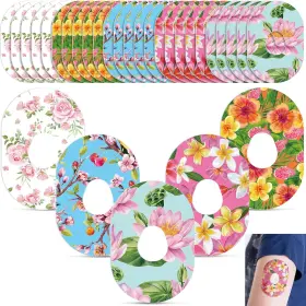 Panelee 744110720174 25 Pcs Adhesive Patch Compatible With Dexcom Sweatproof Colorful Floral