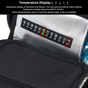Mb0005 Parateck Hard Shell Diabetes Bag Insulin Cooler Case Cool Storage With Temperature Dis #3
