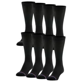 8579 Peds Socks Mens 8 Pack Diabetic Crew With Non-binding Top Black Shoe Size Men