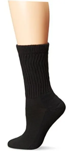 Peds Womens Legwear 071400010906 Mens Diabetic Crew Socks With Coolmax And Non-binding Funnel Top /9-12 Black