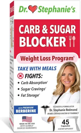 Pharmaganics 313114277290 Carb And Sugar Blocker - Mega Dose Of Berberine Gymnena Supplement Take With M