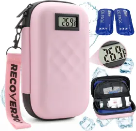 Recoverjoy 445016639654 Tsa Approved Insulin Cooler Travel Case Diabetic Medication Bag With Thermometer
