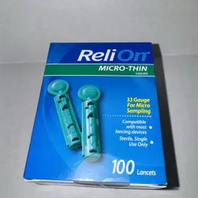 Reli On 078742026480 Relion 199 33g Microthin Lancets Compatible With Most Lancing Devices Single Use