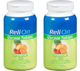 Reli On 689206279900 Relion Glucose - Tropical Flavor 50 Counts 2 Pack