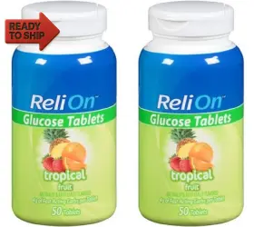 Reli On 744759114013 Relion Glucose Tablets - Tropical Flavor 50 Counts 2 Pack