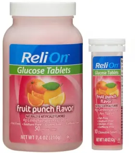 7a3136e Reli On Relion Glucose Tablets 50 Count Fruit Punch Nutritional Supplement Pack