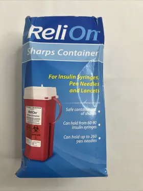 080988 Relion Sharps Container For Insulin Syringes Pen Needles And Lancets