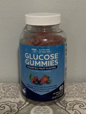 Rite Aid 011822687928 Glucose Gummies Fruit Flavors 60 Count Sodium Gluten And Caffeine Free
