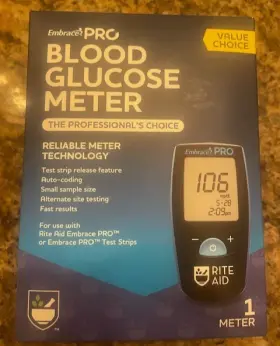 Rite Aid 894030002987 Embrace Pro Self Monitoring Blood Glucose Meter Diabetes