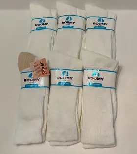 Roomy 610074910428 Lot Of 6 5 Diabetic Socks And 1 Copper Size 10-13