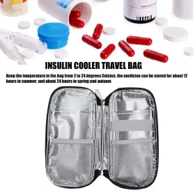 Shanrya 354394929625 Diabetic Medication Cooler Case Insulin Travel Zipper Easy To Op #2