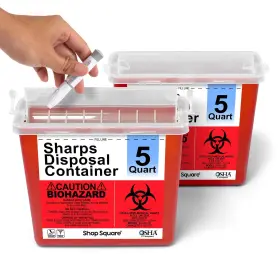 2shrpsdspsl5qrt Shop Square Sharps Container For Home Use And Professional - 5 Quart 2 Red