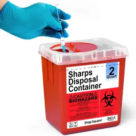 3shrpsdspsl2qrt Shop Square Sharps Container Containers For Home Use Needle Disposal
