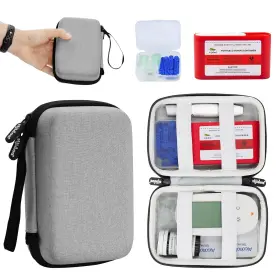Sijidou 085353395904 Hard Shell Diabetic Supplies Bag Diabetes Testing Kit Case Used For Carry Inch
