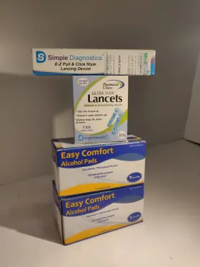 Simple Diagnostics 898302001005 1 Lancet 200 Individually Wrapped Alcohol Pads 100 Lancets