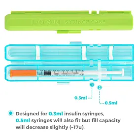 Sk027 Skillssist Losn Compact Travel Insulin Prefilled Syringe Case For Diabetes - Solid Green #3
