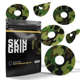 Skin Grip 850033457421 Camo Adhesive Tapes 20 Count Waterproof Diabetic Patch For Cgm Infusion Set