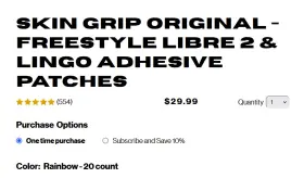 Sg02rblp Skin Grip Adhesive Patches Libre 2 Lingo Cgm Waterproof And Sweatproof Rainbow #2