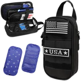 Slkhl-10d-01 Slinrke Tactical Insulin Cooler Travel Case - Expandable Insulated Diabetic Bag With