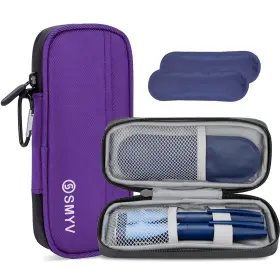 Pc10005-9 Smyv Insulin Cooler Travel Case With 2 Tsa 58 Centiliters Nylon Purple