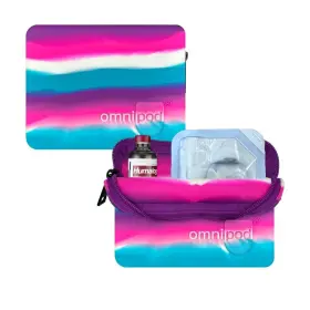 Sugar Medical 850064766257 Omnipod Protective Travel Case Small Pink Blue Purple Stripe